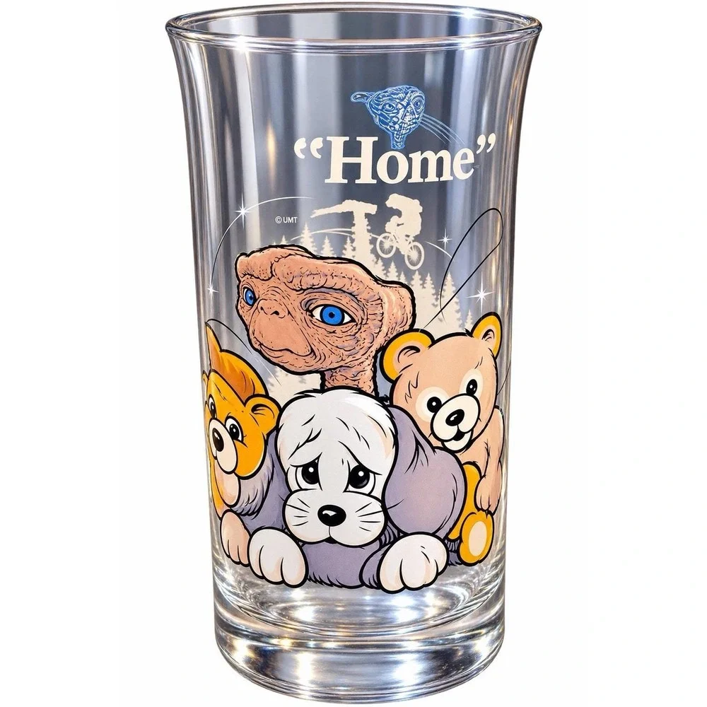 1982 E.T. The Extra-Terrestrial Pizza Hut 'Home' Collector Drinking Glass VTG